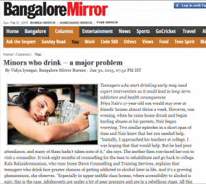 Minors who drink - A major problem - Bangalore Mirror
