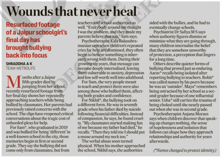 Wounds that never heal - The lifelong scars of school bullying